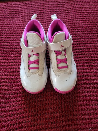 Scarpe da bambina Jordan Flight "White & Pink" taglia giovane 2 5 anni (FQ8299 160)