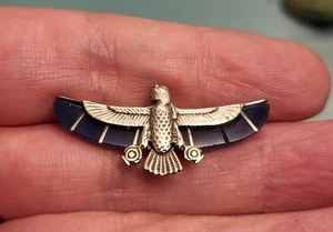 925 Silber Ägyptische Isis Geflügelter Anhänger Lapis Stein - Bild 1 von 8