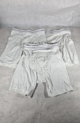 Calzoncillos boxer vintage Fruit of the Loom FTL ropa interior blanca pequeños 3 pares para hombre Foto 1 de 4