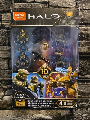 Mega Construx HALO Pro Builders UNSC MARINE DEFENSE 94pcs 4 Figures GFT67 NEW - Image 1 of 4