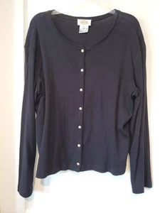 Neu ohne Etikett Talbots Pullover mit Knopfleiste schwarz Gr. XL #92 - Bild 1 von 3