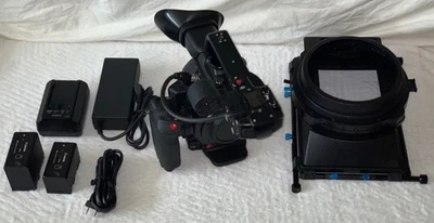 Canon EOS C100 Mk ii w/2x Batteries, Charger, Direct Pwr Adapter, & Matte Box - Image 1 of 4