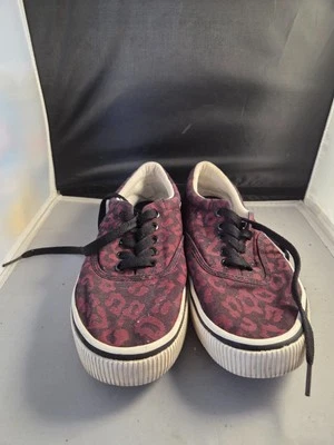 H&M ETZ Men's Sneakers Burgundy Leopard Print Low Top Casual Shoes Size 9 EUR 42 - Image 1 of 4