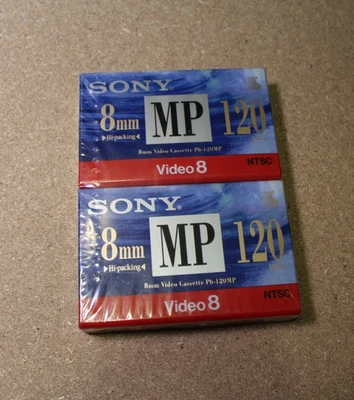 Sony 8mm MP 120 Video Cassette NTSC Tape Hi-packing New Sealed P6-120MP Metal - Image 1 of 2