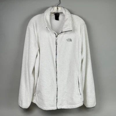 The North Face Womens XXL Fleece Full Zip Jacket Coat White Soft Cozy - Image 1 of 4