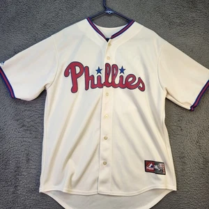 Philadelphia Phillies Jersey Mens Large MLB Baseball Roy Oswalt 44 Majestic - Picture 1 of 8