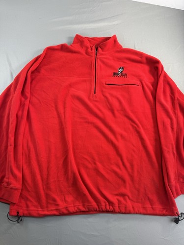VETEMENTS Giacca in pile rosso Big Ball Sports Ohio State Buckeyes taglia 2XL 1 4 tasche con zip