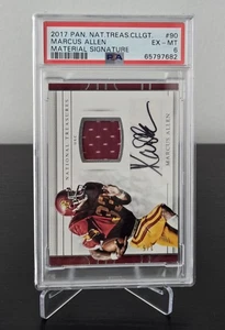2017 Panini National Treasures Marcus Allen Collegiate Signature /5 PSA 6 POP 1 - Picture 1 of 2
