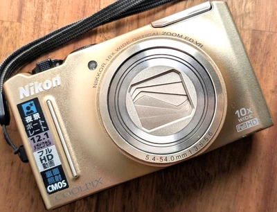 N MINT Nikon Coolpix S8100 Compact Digital Camera 12.1MP 10x  English japan gold - Image 1 of 4