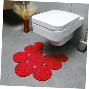 Boho Jute Badematte | Handgefertigter Waschbarer Toilettenteppich | Moderner Badvorleger | Rot - Bild 1 von 7