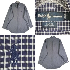 Polo Ralph Lauren Shirt Mens Size XL Blue Window pane Plaid LS Button Down Blake - Picture 1 of 10