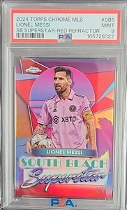 Lionel Messi 2024 Topps Chrome MLS Mania Superstar Red Refractor SB-5 #1/5 PSA 9 - Picture 1 of 2