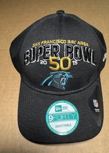 Carolina Panthers 2015 Super Bowl 50 Champions Black Adjustable Hat New Era Hat - Picture 1 of 3