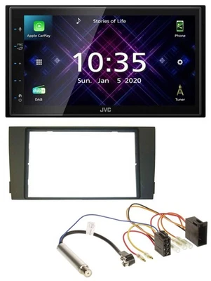 JVC DAB 2DIN MP3 Bluetooth USB Autoradio für Audi A6 C5 2001-2005 ISO - Bild 1 von 4
