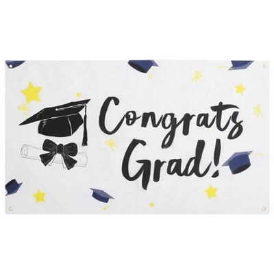 Hanging Graduation Banner Decorative Graduates Party Backdrop for School Home - Image 1 of 4