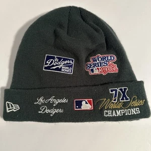 New Era Los Angeles Dodgers Knit Beanie Hat 7x Champs MLB World Series Patch - Picture 1 of 2