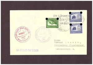 Tarjeta DR Zeppelin: viaje a los Sudetes - sello de dos a bordo (!) LZ 127 - 1938 - Imagen 1 de 2