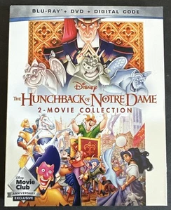 Hunchback Of Notre Dame 2-Movie Disney Blu-ray + DVD + Digital + Slipcover NEW - Picture 1 of 4