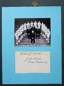 1957-59 Duke University Hoops star John "Jack" Boyd autograph & photo JSA too -- - Picture 1 of 1