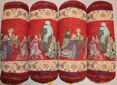 CLEARANCE 8 Red 20"x7" Cylinder Turkish Cotton Pillow Cover NO INSERT - Image 1 of 3