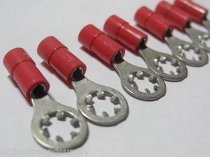 100 Star Ring Terminals 22-18 AWG #8 Stud Car Power Ground Wire Connector MOLEX - Picture 1 of 2