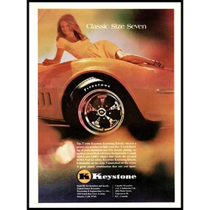 1970 Keystone Kustomag Klassic Wheel Vintage Print Ad Corvette Stingray Redhead - Bild 1 von 1