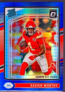 2024 Donruss Optic Football Rated Rookie RC BLUE HYPER Xavier Worthy #300 KC - Foto 1 di 1
