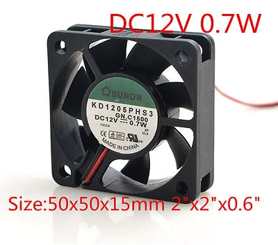 New SUNON Cooling Mute Fan KD1205PHS3 12V 0.7W 5CM 5015 50x50x15mm 2"x2"x0.6" - Image 1 of 3