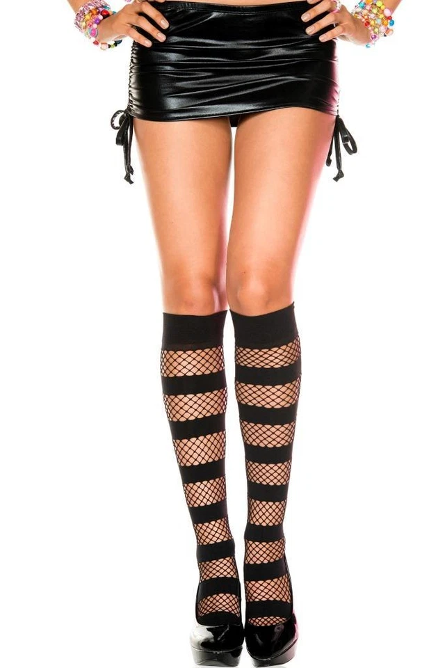 Sexy PIERNAS DE MÚSICA opacas DIAMANTE red RAYAS RODILLAS ALTAS ALTAS CALCETINES Foto 1 de 1