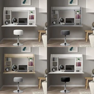 Escritorio de pared mueble colgante estante MDF salón portátil con/sin taburete - Imagen 1 de 25