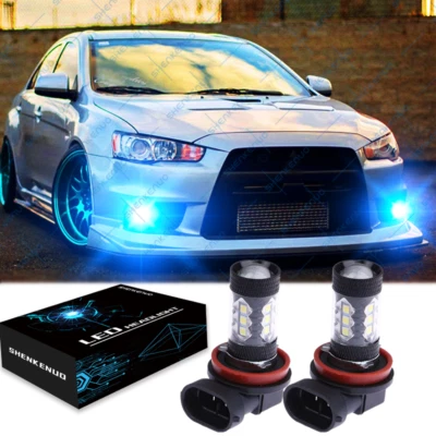 NEW LED Fog Light/DRL Bulbs 8000K ICE BLUE For Mitsubishi Lancer 2008-2015 - Image 1 of 4