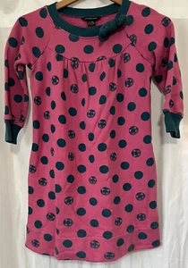 240021 Girls 10 LITTLE MARC JACOBS Polka Dot Sweatshirt Knit Dress GUC  - Picture 1 of 4