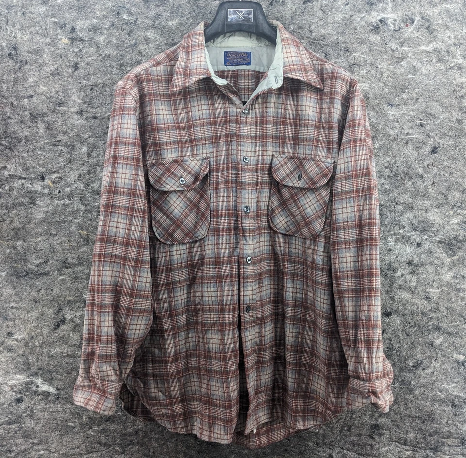 Vintage Pendleton Red Mens Plaid Board Shirt Pure Virgin Wool XL - Image 1 of 4