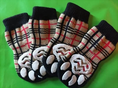 3 PAGEN Hundesocken 4er-Set Antirutsch Sohle Hunde Socken 11 cm x 4 cm Leckschutz