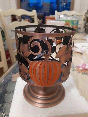 BATH & BODY WORKS COBRE PEDESTAL CALABAZA GRANDE 3 MECHAS CANDELABRO FUNDA 14,5 Foto 1 de 4