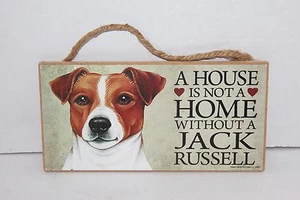 Love & Laughter A House Is Not A Home W/O A Jack Russell Wooden Dog Sign  - Picture 1 of 3