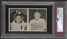 1951 Berk Ross Panel Doubles #4-5 / 4-8 Whitey Ford-Robin Roberts PSA 7 (NM)