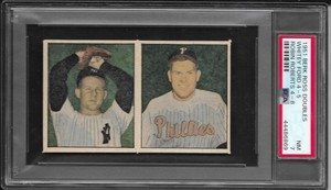 1951 Berk Ross Panel Doubles #4-5 / 4-8 Whitey Ford-Robin Roberts PSA 7 (NM)