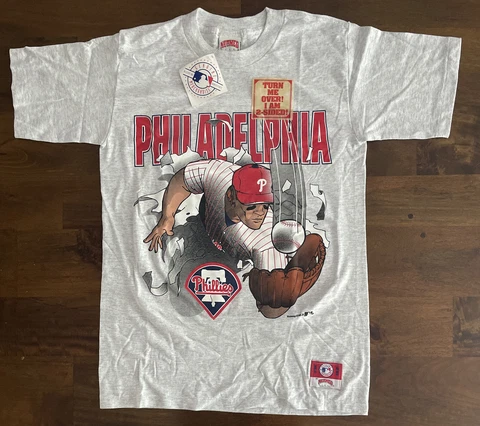 Vintage Philadelphia Phillies Nutmeg Breakthrough 2 Sided T-shirt Medium Mlb NWT Cover