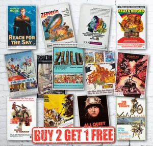 Vintage War Action Movie Film Reproduction Retro Classic Posters - A4/A3/A2/A1 - Picture 1 of 51