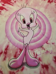 Vtg 95 Tweety Bird Big Face Looney Tunes T Shirt XL? Jerry Leigh Tye Dye #2477 - Picture 1 of 8