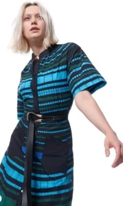 The Kit. Cobie Shirt dress Cyan Mosaic Sz 16 w Pockets no belt - Picture 1 of 10