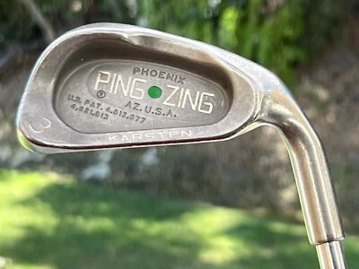 Ping Zing Karsten Green Dot 3 Iron Steel Stiff Flex with Ping Grip 193860K - Image 1 of 4