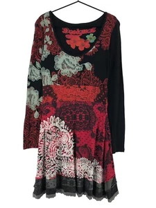 DESIGUAL Round Neck Floral Dress Women Size XL - Picture 1 of 10