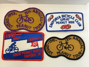 Lot of 4 Virginia Cycling Bicycle Tour / Ride Patches Vintage 4” Peanut Emporia - Picture 1 of 5