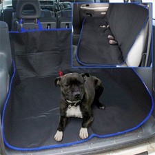 BLUE WATERPROOF CAR REAR SEAT BOOT LINER PROTECTOR HAMMOCK FLOOR COVER DOG