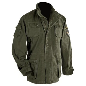 Blöchl Feldjacke Airborne mit Abzeichen Oliv Stonewashed Größe S - Bild 1 von 1