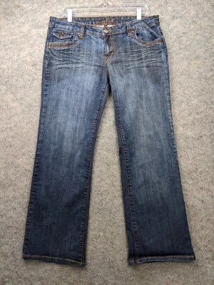 Jeans feminino BU From Malibu 17 juniores cintura baixa boot cut jeans 35 x 30 - Imagem 1 de 4