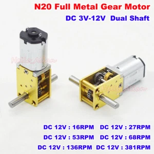 Mini motor de engranajes Micro N20 de doble eje DC 3V-12V caja de engranajes completamente metálica hágalo usted mismo coche robot - Imagen 1 de 18