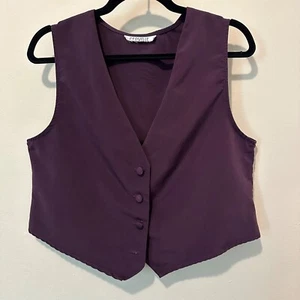 Vintage Purple Cervelle Vest V Neck Button - Picture 1 of 5